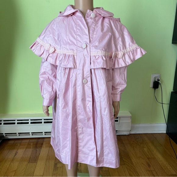 VTG ROTHSCHILD BARBIE PINK GINGHAM CAPE RUFFLE ACCENT JACKET SIZE 4 BARBIE CORE